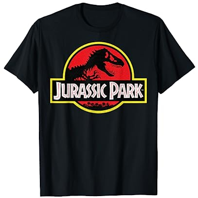 Jurassic Park Distressed Vintage Logo Maglietta