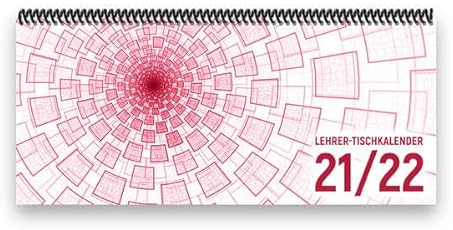 Lehrer-Tischkalender 2021/22 XL - 1 Woche - 2 Seiten: 14,5 x 32,5 cm, quer, Tunnel, rosa