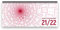 Lehrer-Tischkalender 2021/22 XL - 1 Woche - 2 Seiten: 14,5 x 32,5 cm, quer, Tunnel, rosa