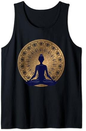 Yoga, Meditation, Ruhe, Buddha, Namaste Tank Top für Damen - Schwarz, S - Ärmellos, U-Ausschnitt, Klassische Passform, Sommer, 1 Count