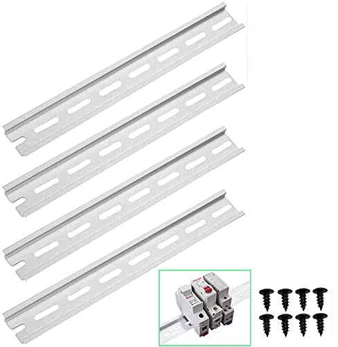 Greluma 4 Stk DIN Schiene, Aluminium DIN Schiene für die Installation im Verteilerschrank im Schaltschrank (3,5 cm Breit, 20 cm Lang, 0,75 cm Hoch)