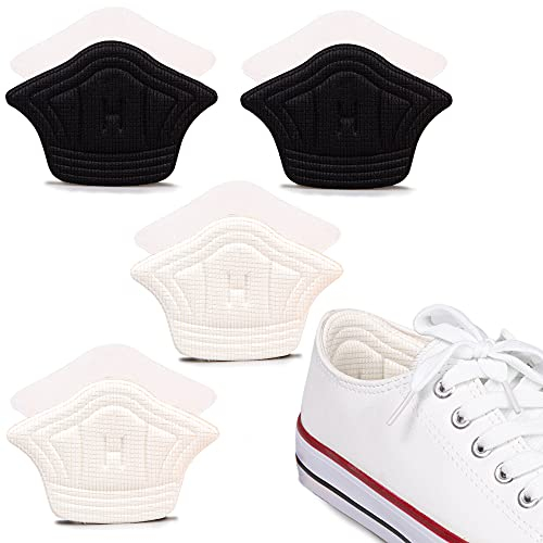 SULPO 4 Pares Almohadilla para el talón para zapatos demasiado grandes. Cabe en casi cualquier zapato. Autoadhesiva gracias a las fuertes almohadillas adhesivas, recortable