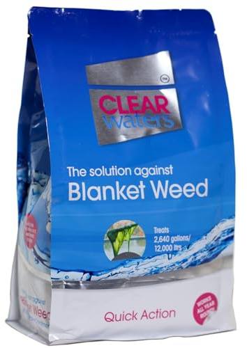 ClearWaters Blanket Weed Treatment for Ponds – 1.2L Bag to Treat 12,000 L/Maintain 96,000 L – Quick Action Pond Weed Treament for Blanket Weed – Pond Cleaner Safe for Fish and Wildlife