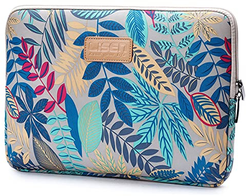 fdsmall Housse d'ordinateur Portable imperméable en néoprène, Housse d'ordinateur Portable Housse d'ordinateur Portable pour Acer/ASUS/Dell/Lenovo/HP/Samsung (Feuilles Grises, 12 Pouces)