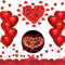 Gohytal Bougies Romantiques Set,Saint Valentin Romantique Décorations Set 1000 Pétales de Rose Artificiels,50 Bougies en Forme de Coeur,10 Ballons de Décoration pour Saint Valentin/Fiançailles/Mariage