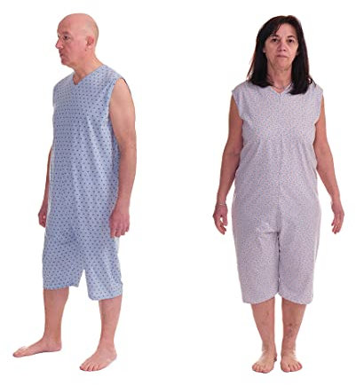 FERRUCCI COMFORT Pigiama Sanitario tutone Smanicato Estivo in Cotone con Pantalone Corto - 9008/7 - Adatto agli Anziani - Realizzato in Italia (L, Rosa)