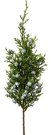 creativ home Künstlicher Wacholder mit Beeren, Beerenzweig, Schlehe, Kunstpflanze, Zweig ca. 30 cm