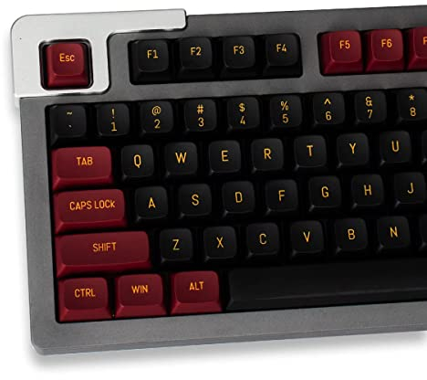 Rotes und schwarzes Tastenkappen-Set, MSA-Profil, Doubleshot, 150 Tasten, benutzerdefinierte Tastenkappen für 60%, 75%, 95% Cherry MX Gateron Kailh Box Switches, mechanische Gaming-Tastatur
