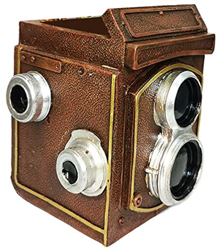Yardwe Camera Shaped Succulent Pot Camera Planter Pot Bonsai Pot Resin Succulent Planter Pot for Office Window Kitchen and Balcony Flower Plant Holder for Indoor Plants Brown
