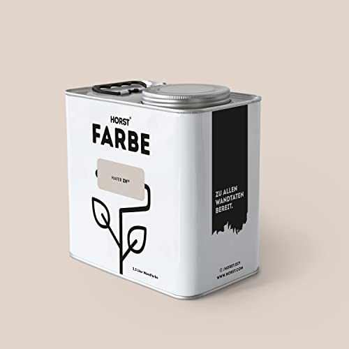HORST Wandfarbe Hafer 2,5L - Hochwertige Innen-Farbe - Hohe Deckkraft & Schnelltrocknend - Geruchsneutral - Spritz- & Tropffrei - 100% Natürlich - Beige