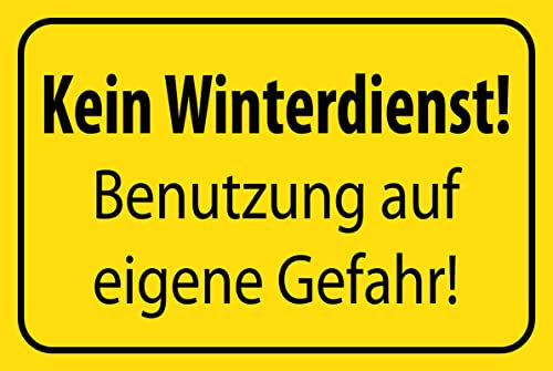 mrdeco Metall Schild 30x40cm gewölbt Hinweis kein Winterdienst eigene Gefahr Deko Blechschild Tin Sign