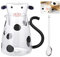 Caraffa in Vetro, Brocca Creativa a Forma di Mucca per Acqua Calda e Fredda, Caffè, Latte, Bevande - Decorazione per la Casa e Forniture per la Cucina (550ml)