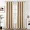 MIULEE Vorhänge Beige-Gelb Blickdicht mit Ösen, Schöner Weicher Verdunklungsvorhänge zum Verdunkeln von Räumen, 2er Set Gardinen Abdunkelnd Schlafzimmer Wohnzimmer Thermovorhang Kälteschutz 140X200 CM