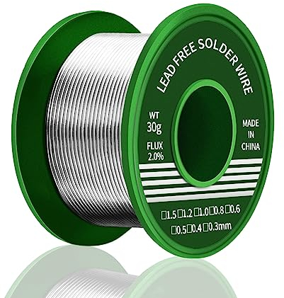 Meccion Filo Stagno per Saldature 0,6mm 30g Filo di Saldatura Senza Piombo Sn 99,3% Cu 0,7% Filo per Saldatura a Nucleo di Flusso di Colofonia per Saldatura Elettrica e Fai da te