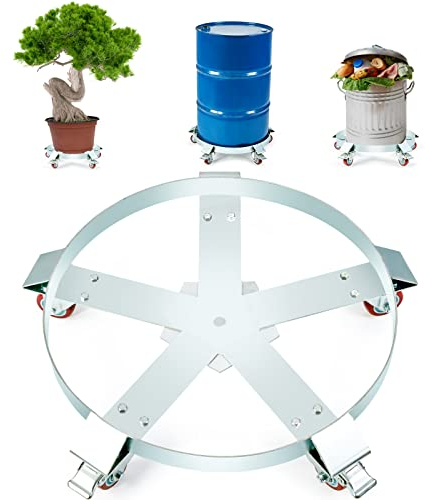 VEVOR Fassroller 250L Transportroller Kohlenstoffstahl Rollbrett Innendurchmesser Ø607mm Fasswagen mit 5 Universalrädern (2 mit Bremsen) Transportwagen zum Transport von Fass bis zu 567kg