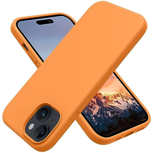 OTOFLY Compatible with iPhone 15 Case, Silicone Shockproof Slim Thin Phone Case for iPhone 15 (6.1 inch),(Orange)