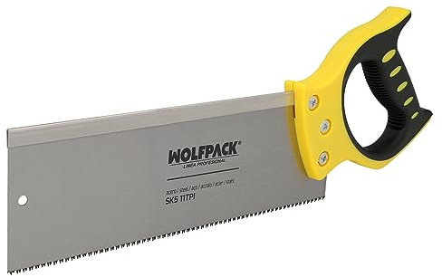 WOLFPACK LINEA PROFESIONAL Serrucho Costilla Bimaterial 300 mm / 12 Sierra Carpintero, Serrucho Carpinteria, Sierra Costilla, Sierra Madera, Plastico, etc