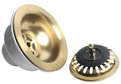 TALEA Multiple Color Bowl Type Stainless Steel Sink Strainer Drain Kit for Kitchen Sink XK223 Series (Brushed Golden)