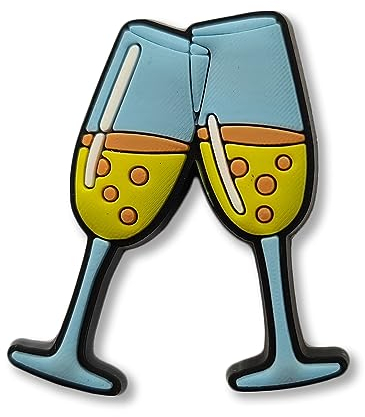 Super Cute Champagne Prosecco Flutes Glasses Cheers - Charms For Crocs/Shoes