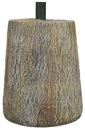 Tronco Base in Cemento H 43Cm Per Albero Di Natale Effetto Legno Base Rialzata Ceppo Per Alberi Di Natale Supporto Decorativo (H 43Cm)