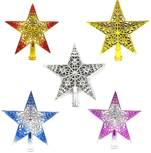 PRETYZOOM Christbaumspitze beleuchtet Glitzerstern-Topper Weihnachtsdekorationen Weihnachtsbaum weihnachtsschmuck Stern hängende Verzierung aushöhlen schmücken dekorativer Baum Zubehör