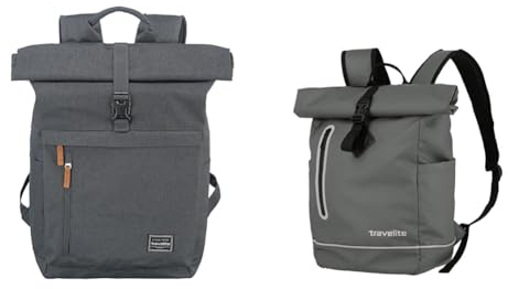 Travelite Handgepäck Rucksack mit Laptop Fach 15,6 Zoll & BASICS Rucksack aus wasserfestem Material