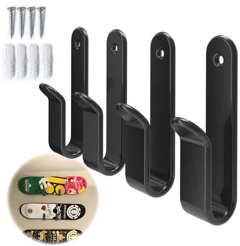 HAIYUU Porta Snowboard Parete, Porta Sci da Muro Snowboard Accessori Gancio Muro, Accessori Sci Supporto a Parete Gancio per Tavole, Longboard, Wakeboard, Pattini Rotelle, Casa e Garage