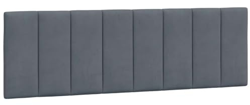 vidaXL Cabecero de Cama Acolchado Hanko Terciopelo Gris Oscuro 160 cm
