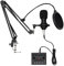 Live Soundkarten Set mit Halterung, DJ Controller 7 Sound Modi 10 Sound Effekte 24 Bit/192 kHz mit Streaming Mikrofon für Live-Streaming Broadcasting Gesang