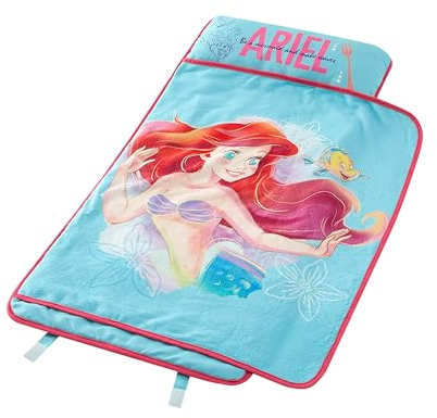 Idea Nuova Disney Little Mermaid Ariel Kleinkind-Schlafmatte mit integrierter Decke und Kissen, 50,8 x 116,8 cm (B x L)