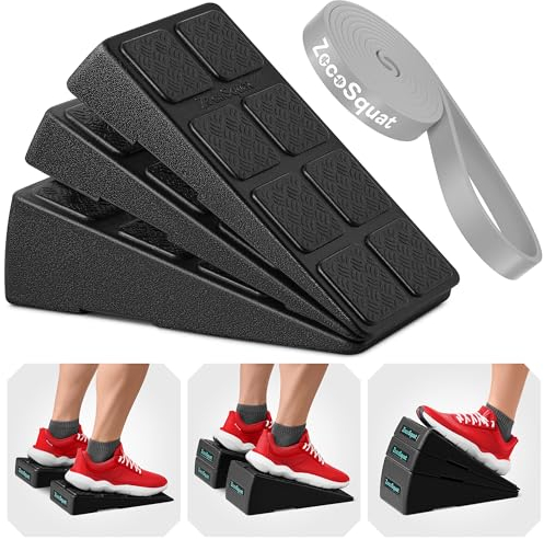Squat Wedge – Kniebeugen-Keilblock mit 236 kg Tragkraft – Schrägbrett für Wadendehnung – Schräger Wadendehner – Yoga-Blöcke