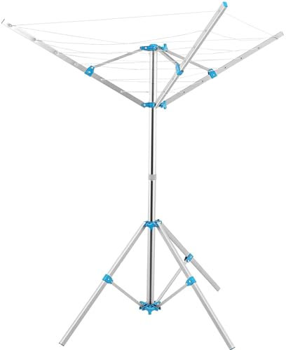 Gr8 Garden 15 Metre Freestanding Steel Portable Rotary Airer Indoor Outdoor Garden Camping Travel Heavy Duty Clothes Washing Line Multi Hanger Dryer