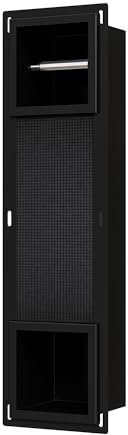 Neohomee Unterputz-Schrankmodul Edelstahl mit Toilettenpapierhalter Eingebaute Badezimmerschrank Schmal Toilettenschrank, 74 x 15 x 14 cm, Schwarz