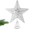 23CM Christmas Tree Topper- Christmas Tree Star for Xmas Decorations- 3D Glitter Sliver Star Christmas Tree Topper- Star Tree Topper for Christmas Tree, Outdoor Indoor Party (Sliver)