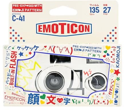 Reto Color Emoticon 400 Appareil Photo jetable 35 mm 27EXP, Film négatif Couleur, sans Mise au Point, Facile à Utiliser, Flash intégré (Film et Batterie Inclus) (Emoticon)