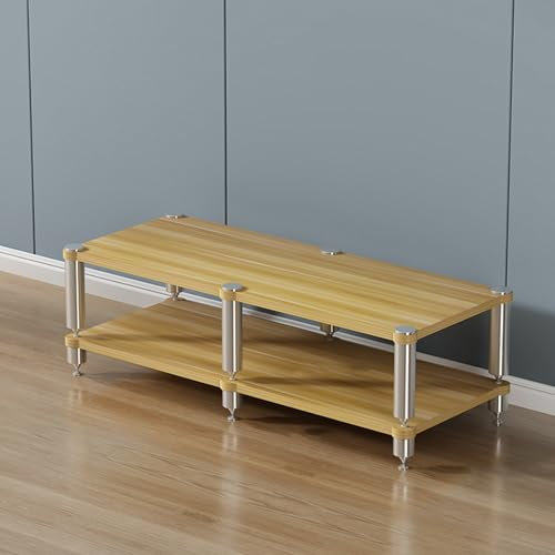 YVZYLXH Router Schrank HiFi Rack Stereo-Komponenten-Rack/Schrank,CD-Player-Ständer Eck-TV-Ständer für Zuhause Aufbewahrungsregal,für Wohnzimmer, Gaming, Aufnahmeraum(Light Walnut,120x48x42cm)