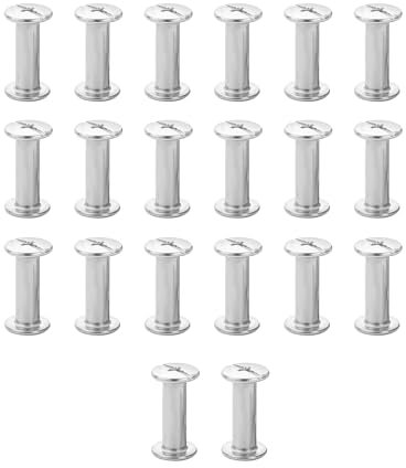 20pcs Remaches De Tornillo,Remaches Para Cuero,M5*15mm Tornillo de Cuero de Encuadernación,Para Decoración De Cuero,Tornillo Chicago Remache para (Plateado)