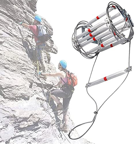 Wire Soft Rope Ladder Fire Escape, Emergency Fire Escape Extension Ladder, Fast to Deploy & Easy to Use, 10-98ft Portable Rope Ladders for First Aid, Escape, Work at Height,65FT/20M