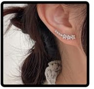 Resweky Boho Fiore Cuff Orecchini Rose Gold Star Crystal Orecchini Vintage Gioielli Accessori per le Donne Ragazze