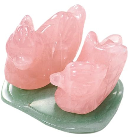 QUMIIRITY 1satz Kristall-Vogel Figur Aus Rosenquarz Und Grüner Aventurin Elegante Desktop-Dekoration Für Hochzeiten Jubiläen Und Tägliche Wohnraumgestaltung