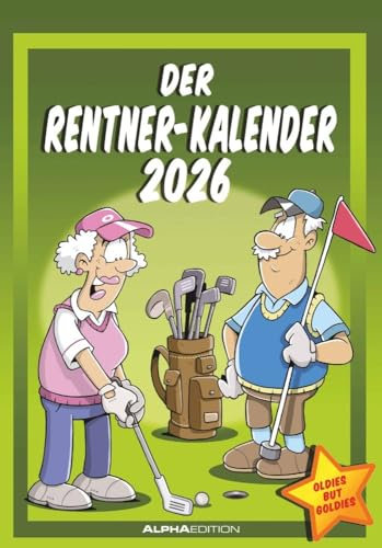 Alpha Edition - Der Rentner-Kalender 2026 – Bildkalender 23,7x34 cm – Humor-Kalender mit lustigen Cartoons – Comic-Wandkalender mit Platz für Notizen – FSC-zertifiziert