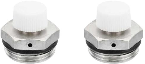 2 Pcs Radiator Air Venting Valve, Male Thread Radiator Air Vent Plugs Radiator Copper Bleed Valve Manual Radiator AIR Vent Bleed Stopper Valve (1/4)