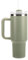 Elanze Designs Botella de agua grande de acero inoxidable de 40 onzas, taza de café, resistente a derrames y fugas, vaso térmico de viaje con asa, tapa y popote, salvia real