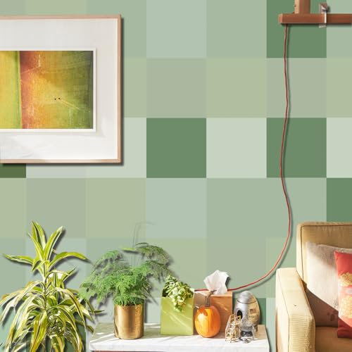 Mosaikfliesen 10x10 cm Grüner Minimalist Fliesenaufkleber Bad Küche Wasserdicht Küchenrückwand Selbstklebend Möbeldekoration Fliesenfolie für Schrank Tisch Klebefliesen (10 Stück)