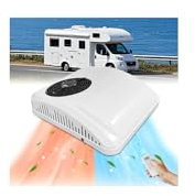 Treeligo Climatizzatore da tetto per camper 9500 BTU, riscaldamento e raffreddamento, 12 Volt DC AC, compressori brushless, ultra silenziosi per camion, camper, roulotte, rimorchi e camper