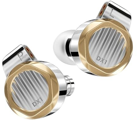 Letshuoer DX1 11mm Dynamic Driver in Ear Earphone, HiFi in Ear Monitors,Gaming Earbuds,Wired Earbuds with Detachable 2 pin Silver-plated monocrystalline Copper Cable DX1 3.5mm