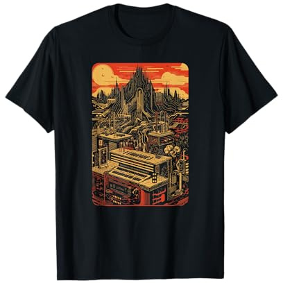 Analoger modularer Vintage-Synthesizer, japanischer Druck inspiriert T-Shirt