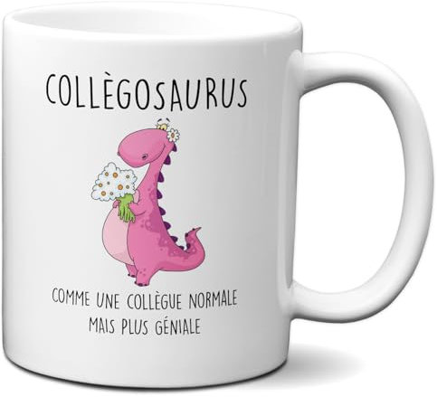 L'Esprit Des Anges Tasse Mug Cadeau Collègue Dinosaure- Collègosaurus - Original Drole Amusant Rigolo Anniversaire Femme