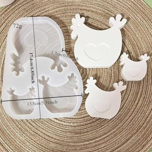 3 Stück Silikonformen Gießformen Huhn, 3D Silikonform Huhn Silikonform Tiere, Gießformen Huhn für Bastelarbeiten, Gips, Kunsthandwerk