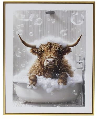 Lesser & Pavey Urban Art Highland Cow Glitter Home Decor Wall Art | Eye Catching Design, Decorative Wall Accent, Modern Style, Ideal for Home and Office Decor, Great Gift Idea